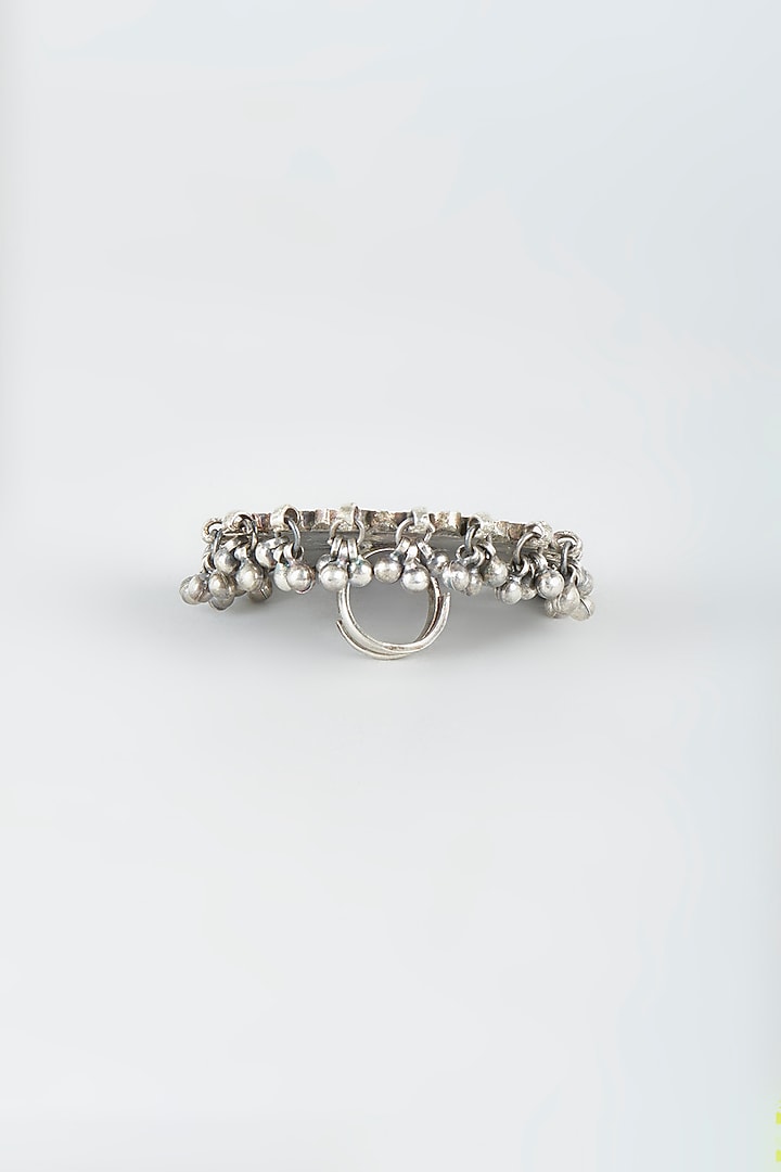 Antique Finish Alloy Ring With Glass-Cut Kundan by Shringaaar at Pernia's Pop Up Shop