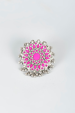 White Finish Alloy Ring by Shringaaar