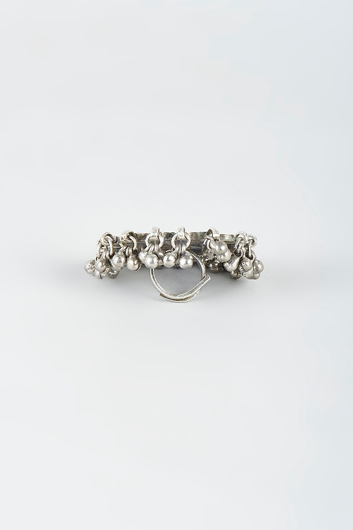 Antique Finish Ring With Glass Kundan by Shringaaar at Pernia's Pop Up Shop