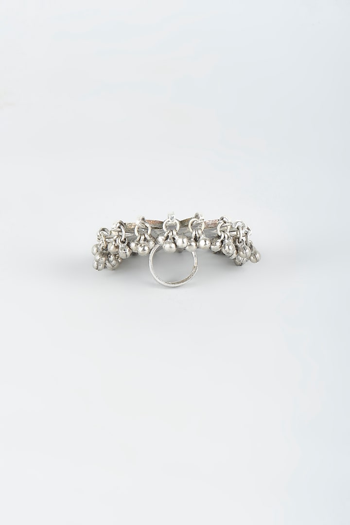 Antique Finish Alloy Ring With Glass Kundan by Shringaaar at Pernia's Pop Up Shop