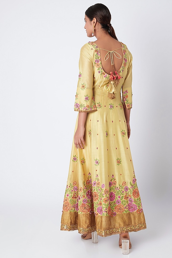 Yellow Embroidered & Printed Wedding Sharara Set by Sunira at Pernia's Pop Up Shop