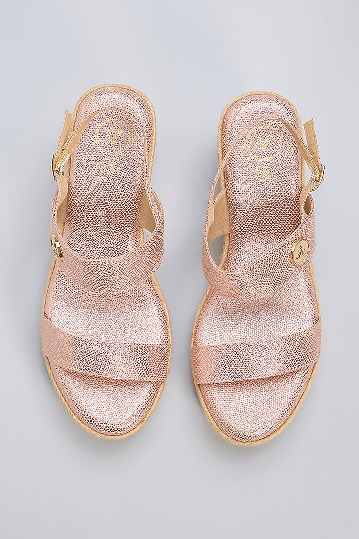 Pink Vegan Leather Wedges by Sana K Luxurious Footwear at Pernia's Pop Up Shop