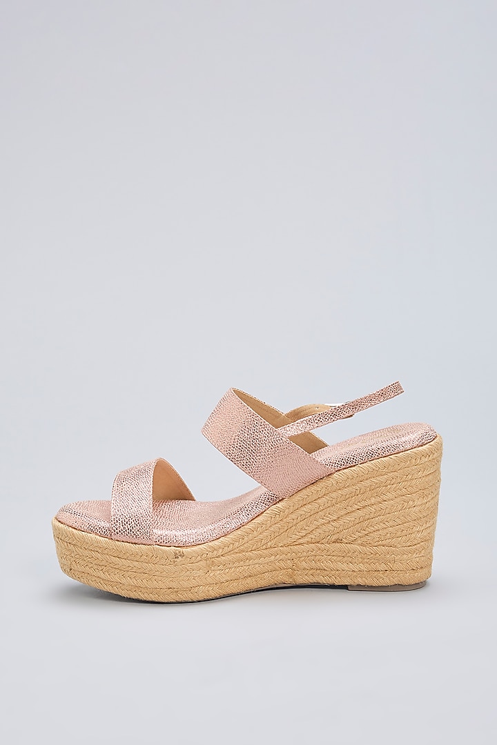 Pink Vegan Leather Wedges by Sana K Luxurious Footwear at Pernia's Pop Up Shop