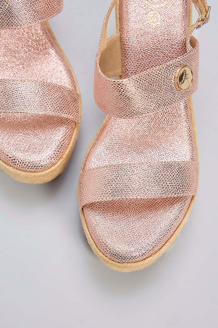 Pink Vegan Leather Wedges by Sana K Luxurious Footwear at Pernia's Pop Up Shop