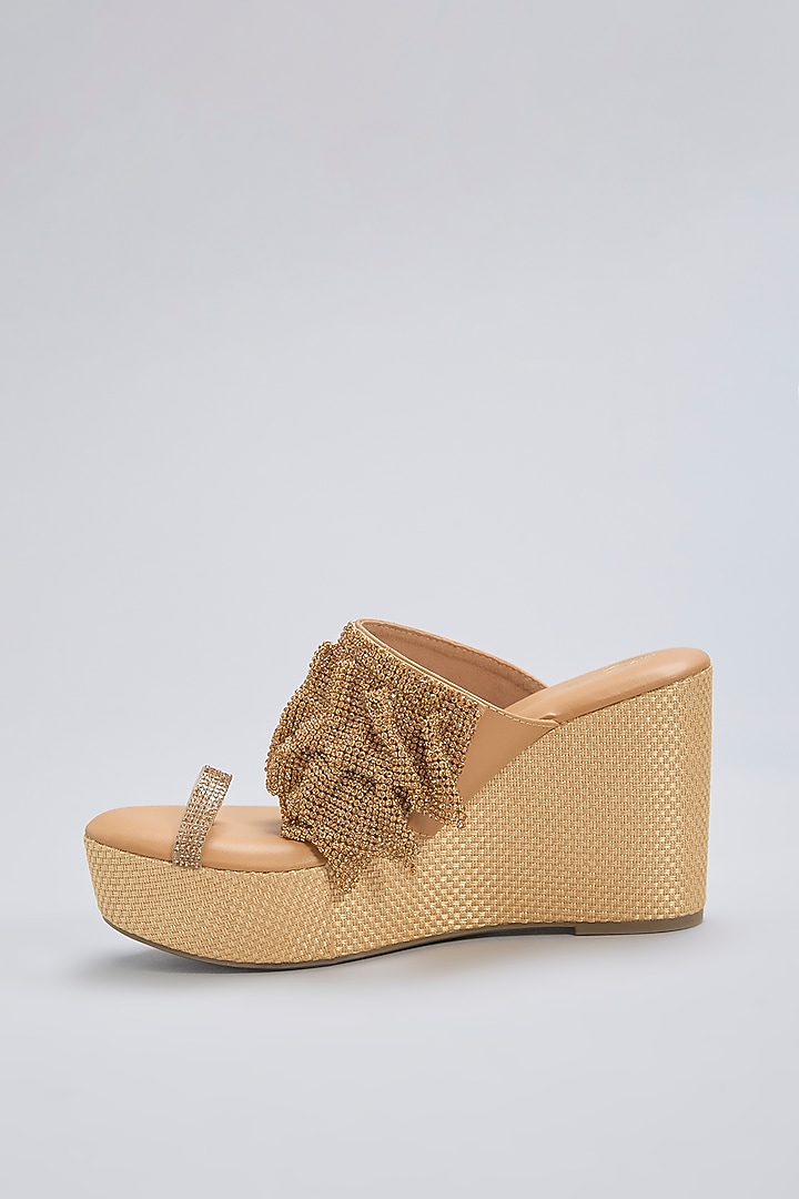 Pink Vegan Leather & Jute Wedges by Sana K Luxurious Footwear at Pernia's Pop Up Shop