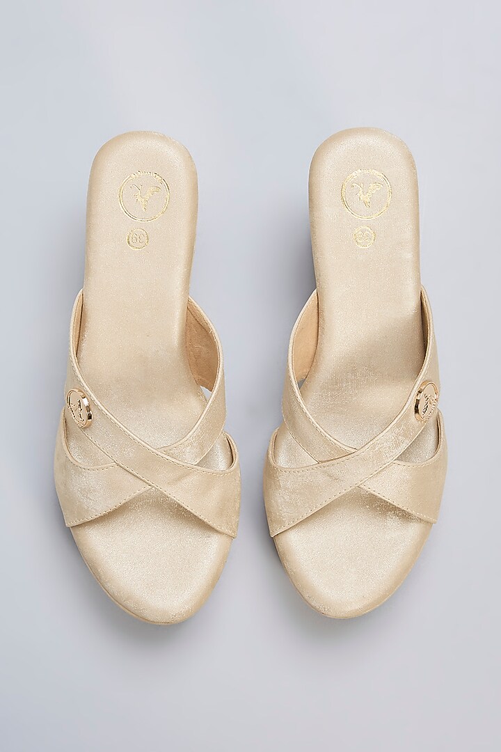 Nude Vegan Leather Wedges by Sana K Luxurious Footwear at Pernia's Pop Up Shop