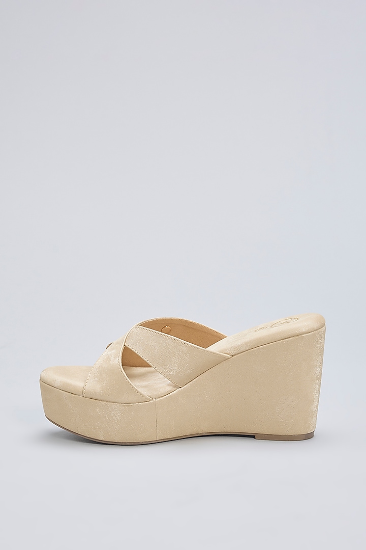 Nude Vegan Leather Wedges by Sana K Luxurious Footwear at Pernia's Pop Up Shop