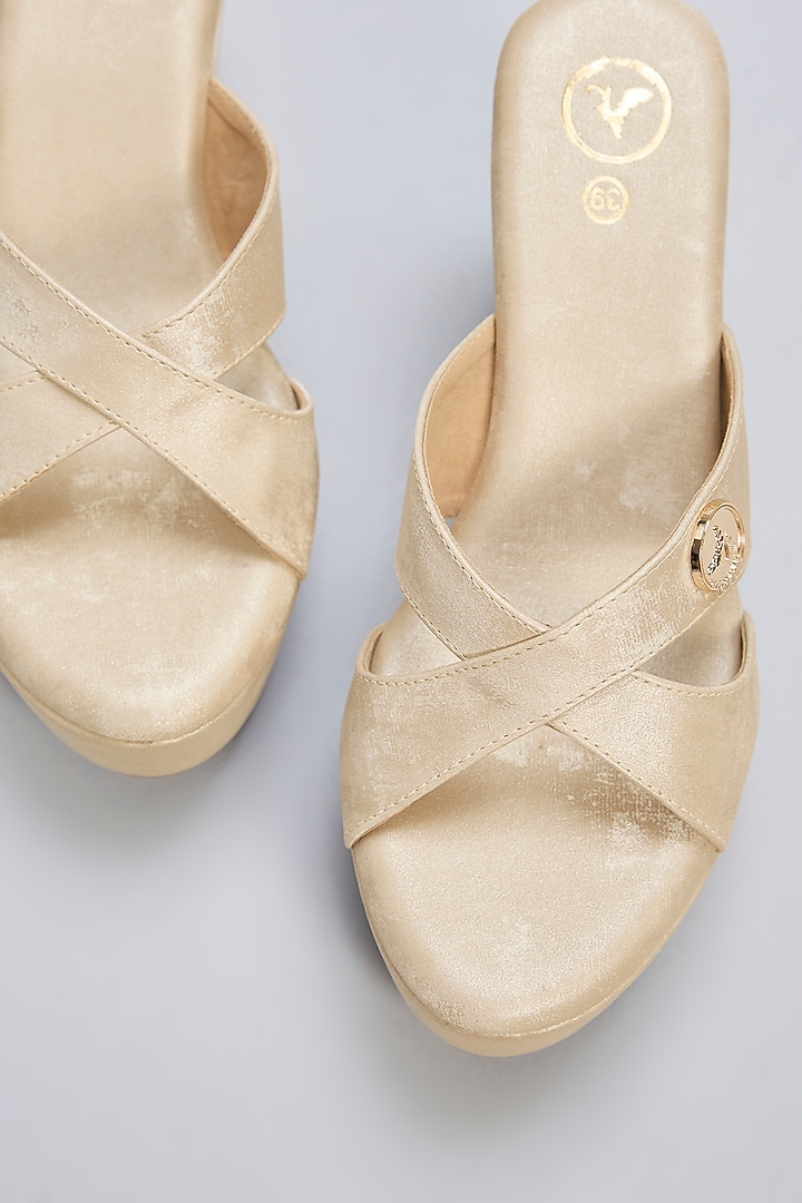 Nude Vegan Leather Wedges by Sana K Luxurious Footwear at Pernia's Pop Up Shop