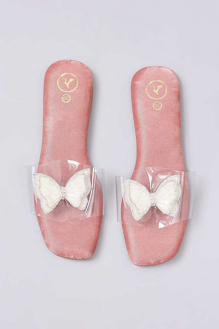 Pink Vegan Leather Open-Toe Flats by Sana K Luxurious Footwear at Pernia's Pop Up Shop