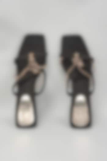 Black Vegan Knotted Heels by Sana K Luxurious Footwear at Pernia's Pop Up Shop