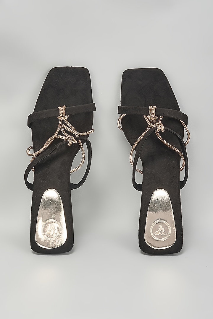 Black Vegan Knotted Heels by Sana K Luxurious Footwear at Pernia's Pop Up Shop