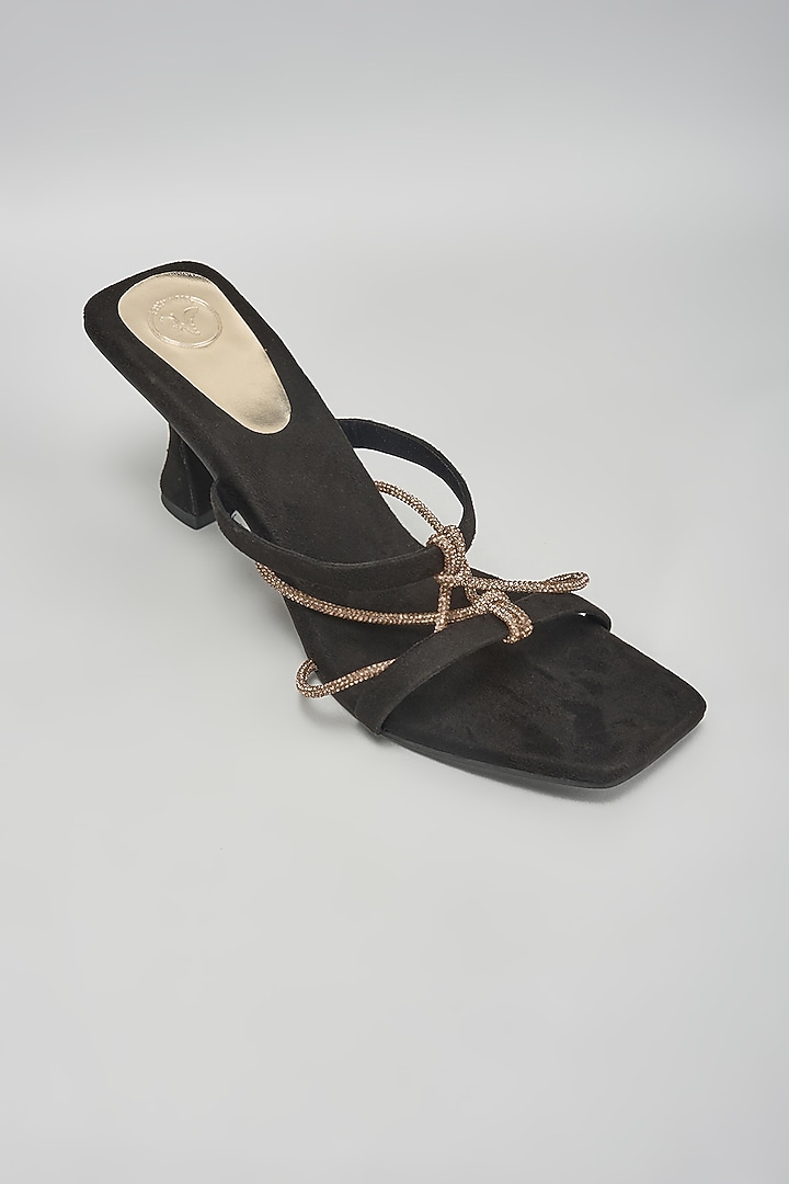 Black Vegan Knotted Heels by Sana K Luxurious Footwear at Pernia's Pop Up Shop