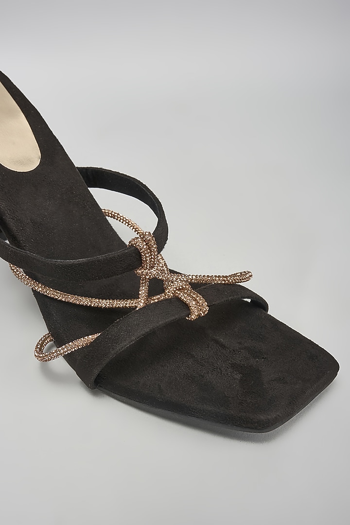 Black Vegan Knotted Heels by Sana K Luxurious Footwear at Pernia's Pop Up Shop