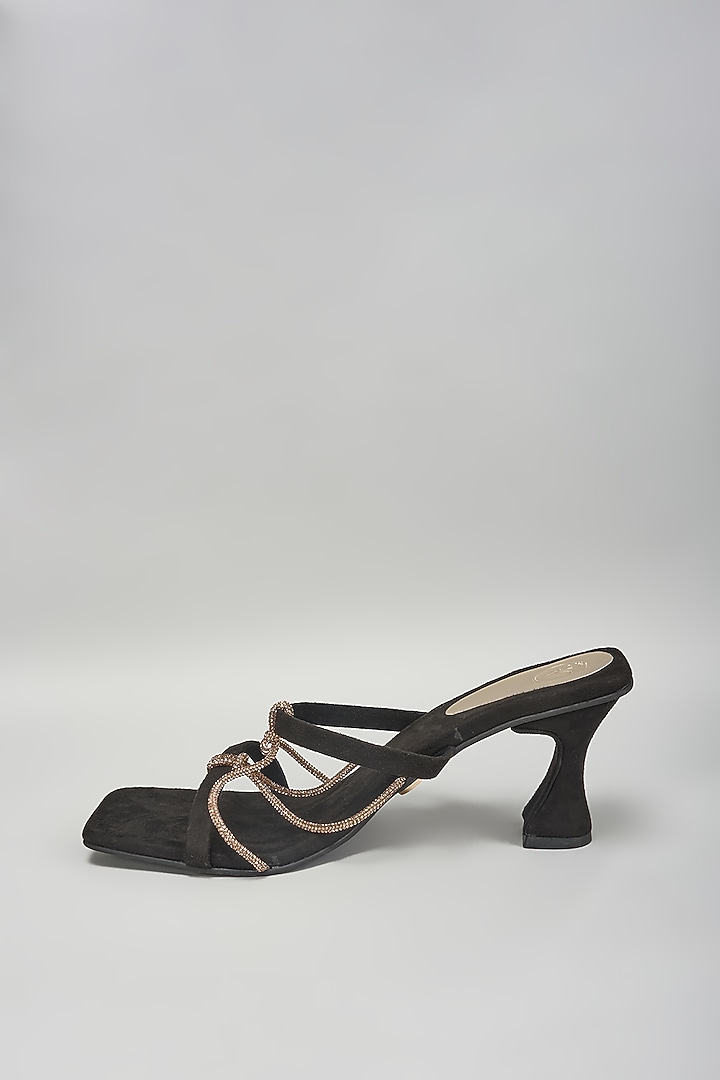Black Vegan Knotted Heels by Sana K Luxurious Footwear at Pernia's Pop Up Shop