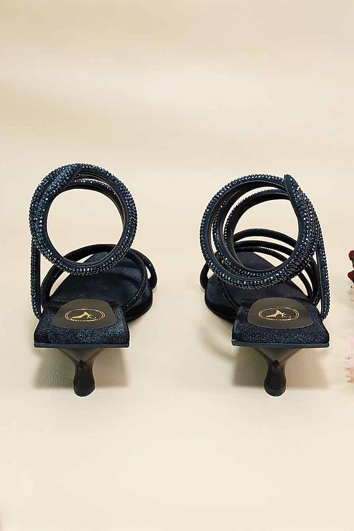 Black Synthetic Leather Heels by Sana K Luxurious Footwear at Pernia's Pop Up Shop