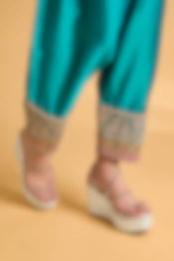Beige Synthetic Leather Wedges by Sana K Luxurious Footwear at Pernia's Pop Up Shop