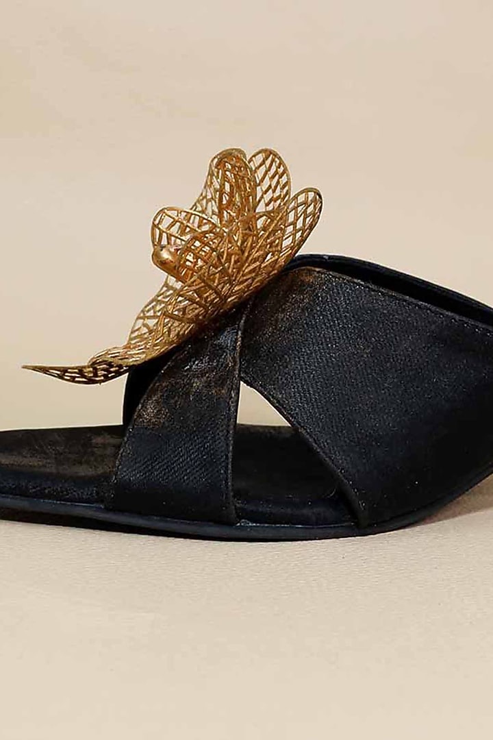 Black Synthetic Leather Heels by Sana K Luxurious Footwear at Pernia's Pop Up Shop
