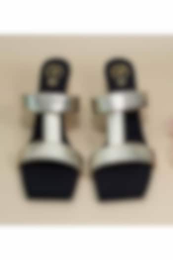 Black Synthetic Leather Wedges by Sana K Luxurious Footwear at Pernia's Pop Up Shop