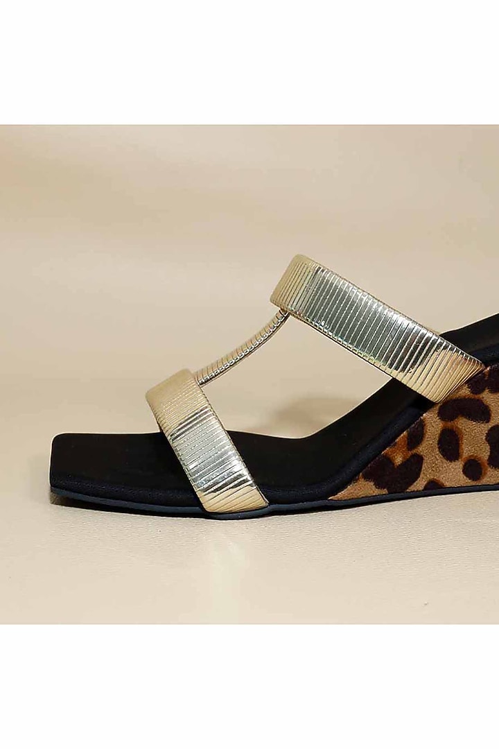 Black Synthetic Leather Wedges by Sana K Luxurious Footwear at Pernia's Pop Up Shop
