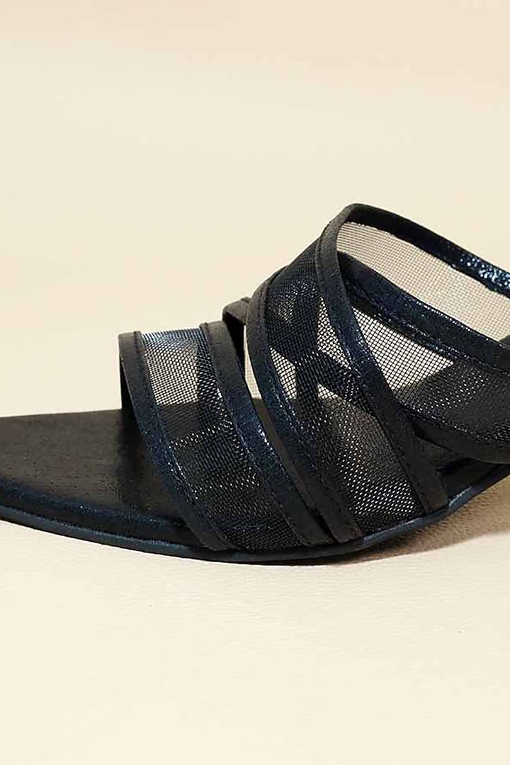 Black Synthetic Leather Heels by Sana K Luxurious Footwear at Pernia's Pop Up Shop