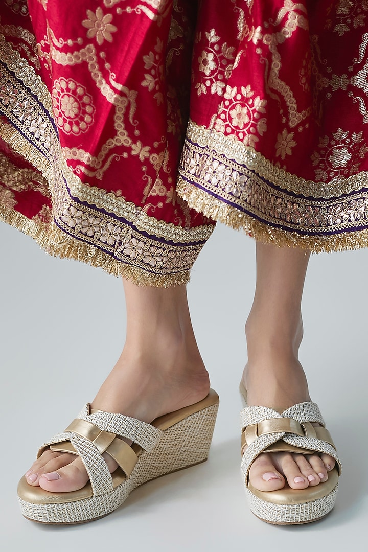 Beige Faux Leather Heels by Sana K Luxurious Footwear at Pernia's Pop Up Shop