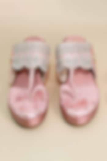 Pink Synthetic Leather Wedges by Sana K Luxurious Footwear at Pernia's Pop Up Shop