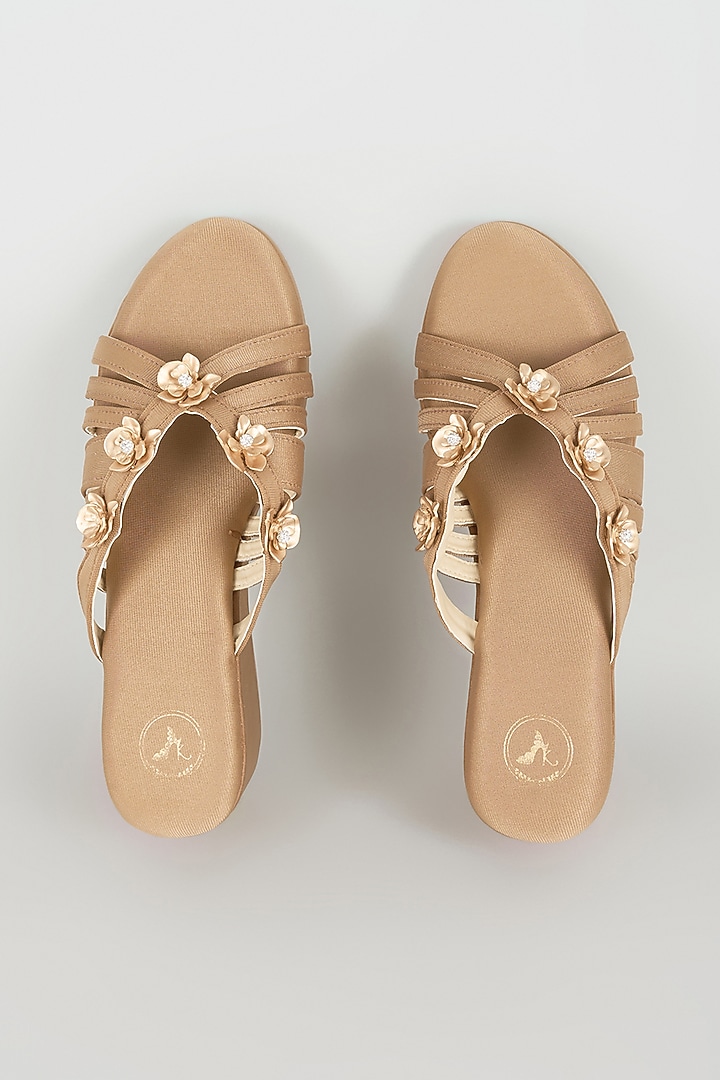 Biscuit-Colored Faux Leather Wedges by Sana K Luxurious Footwear at Pernia's Pop Up Shop