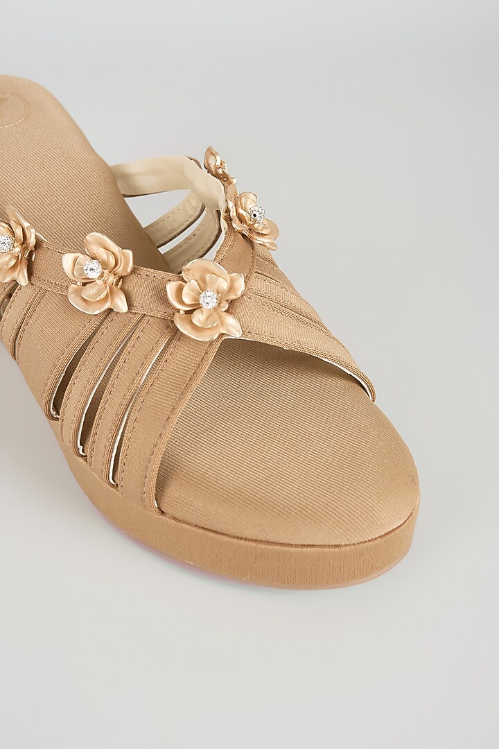 Biscuit-Colored Faux Leather Wedges by Sana K Luxurious Footwear at Pernia's Pop Up Shop
