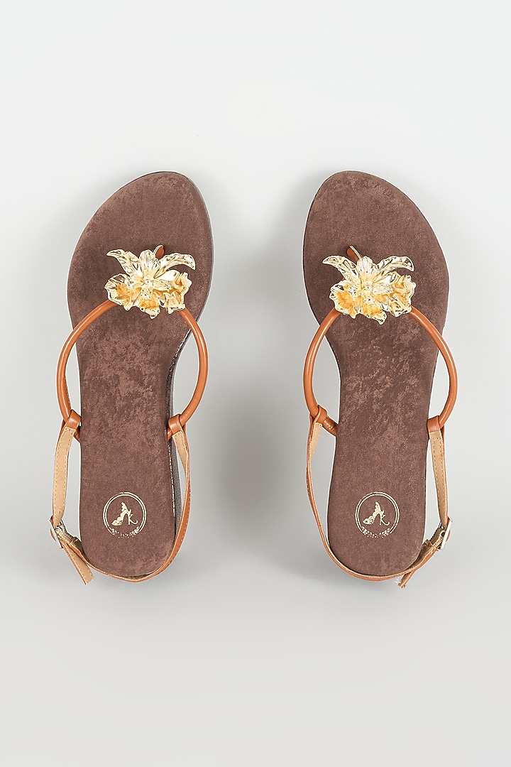 Brown Faux Leather Wedges by Sana K Luxurious Footwear at Pernia's Pop Up Shop