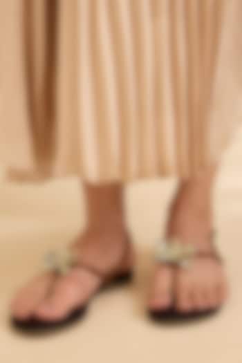 Brown Synthetic Leather Flats by Sana K Luxurious Footwear at Pernia's Pop Up Shop