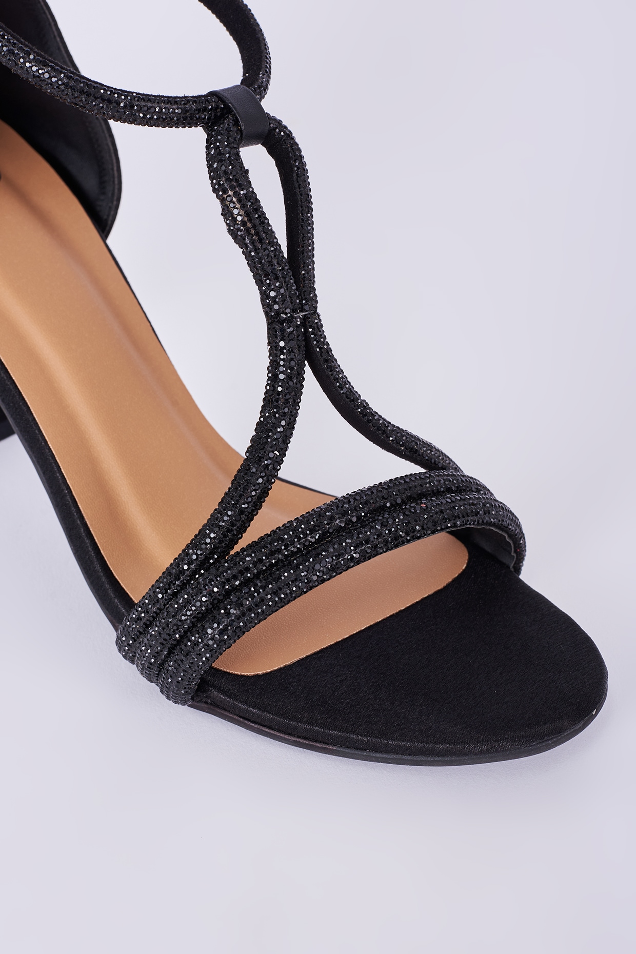 Black faux leather online sandals