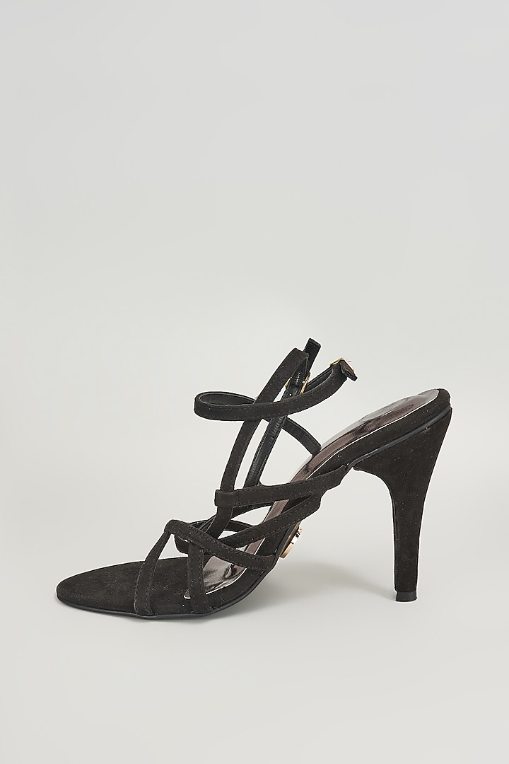 Black Leather Heels by Sana K Luxurious Footwear at Pernia's Pop Up Shop