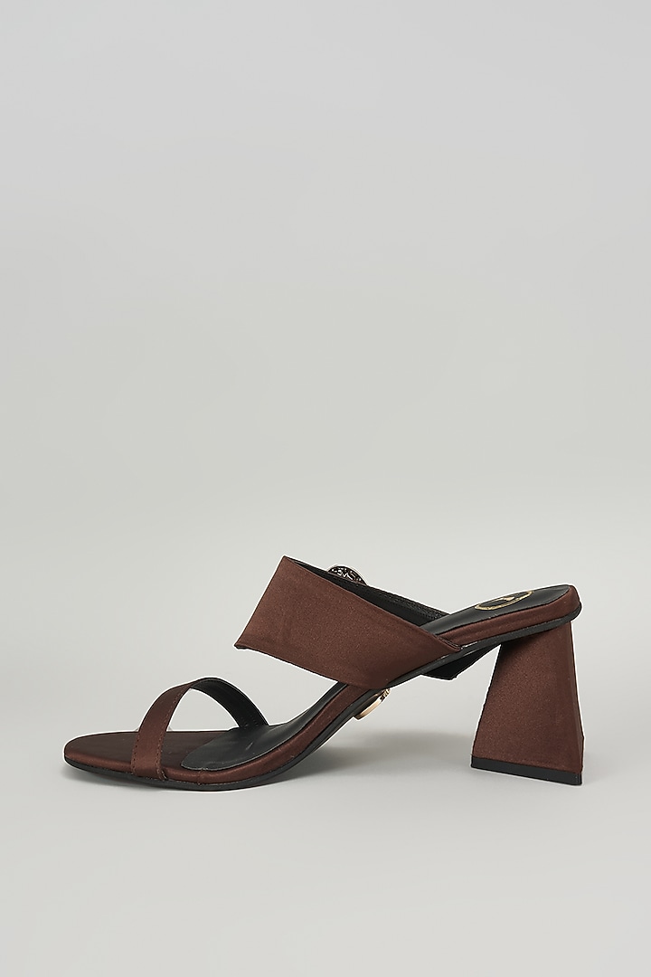 Brown Leather Strap Heels by Sana K Luxurious Footwear at Pernia's Pop Up Shop