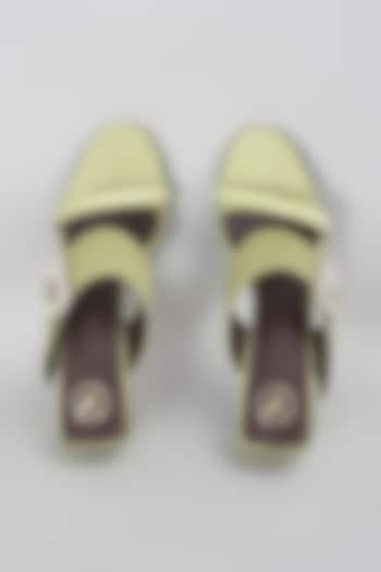 Green Leather Heels by Sana K Luxurious Footwear at Pernia's Pop Up Shop