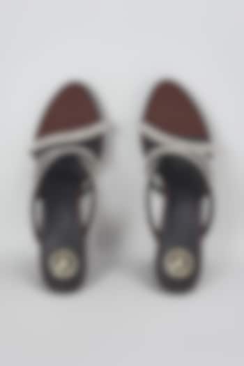 Brown Leather Heels by Sana K Luxurious Footwear at Pernia's Pop Up Shop