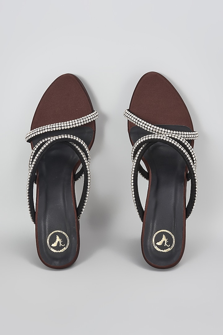 Brown Leather Heels by Sana K Luxurious Footwear at Pernia's Pop Up Shop