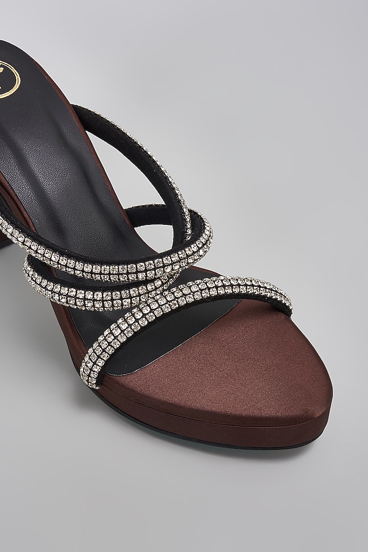Brown Leather Heels by Sana K Luxurious Footwear at Pernia's Pop Up Shop