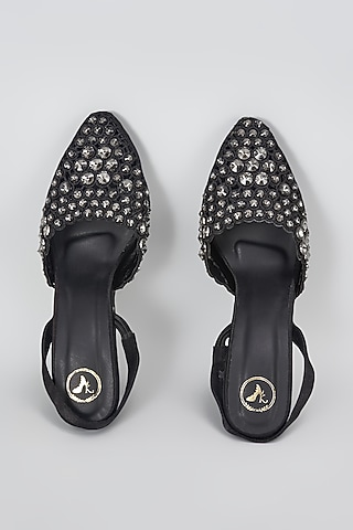 Black Leather Heels by Sana K Luxurious Footwear