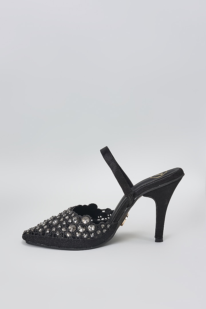 Black Leather Heels by Sana K Luxurious Footwear at Pernia's Pop Up Shop