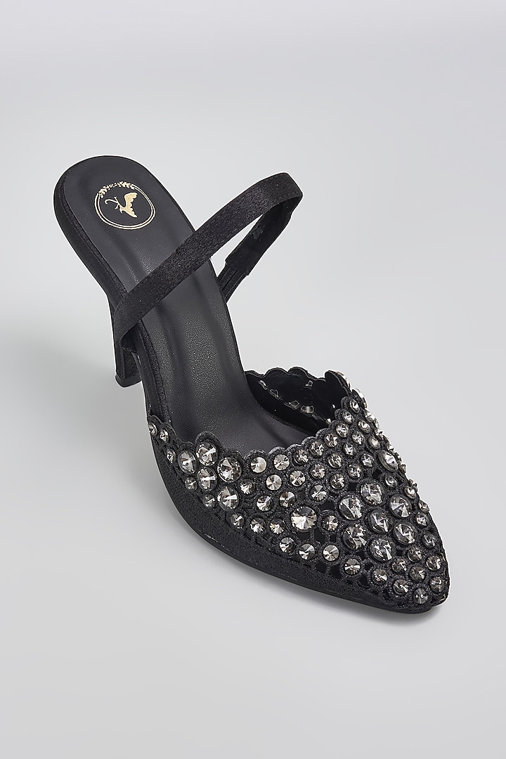 Black Leather Heels by Sana K Luxurious Footwear at Pernia's Pop Up Shop