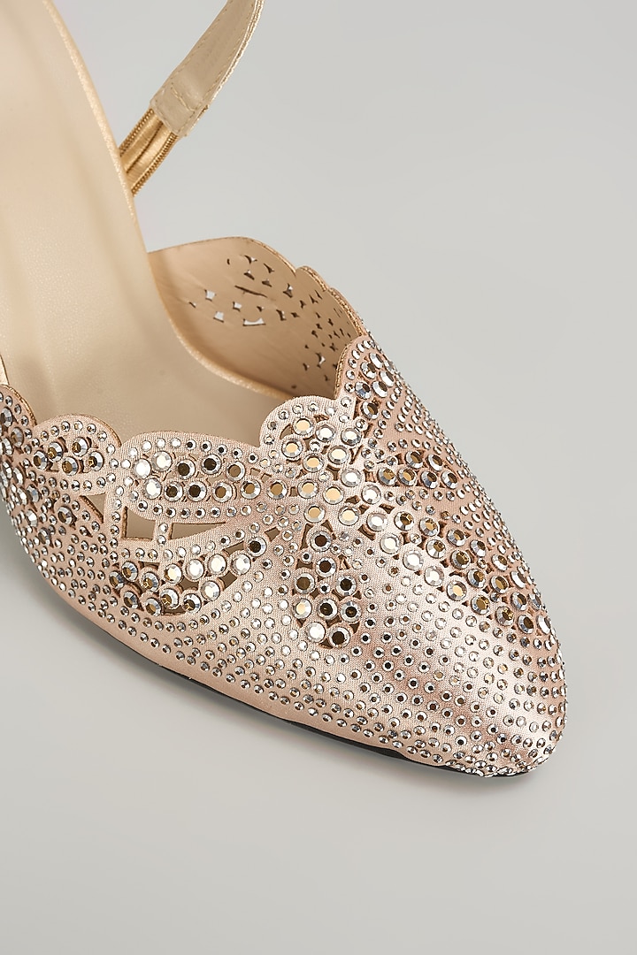 Gold Leather Heels by Sana K Luxurious Footwear at Pernia's Pop Up Shop