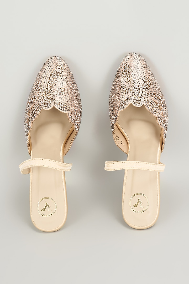 Gold Leather Heels by Sana K Luxurious Footwear at Pernia's Pop Up Shop