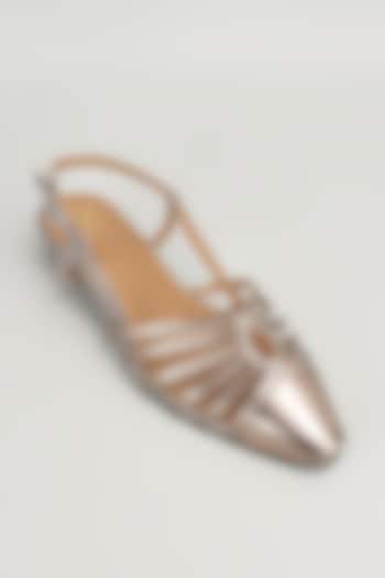 Gold Leather Heels by Sana K Luxurious Footwear at Pernia's Pop Up Shop