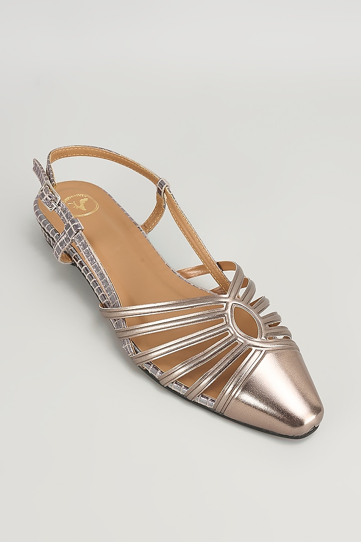 Gold Leather Heels by Sana K Luxurious Footwear at Pernia's Pop Up Shop
