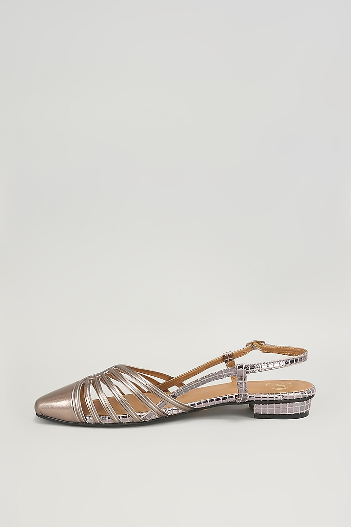 Gold Leather Heels by Sana K Luxurious Footwear at Pernia's Pop Up Shop