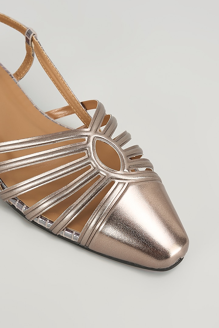 Gold Leather Heels by Sana K Luxurious Footwear at Pernia's Pop Up Shop