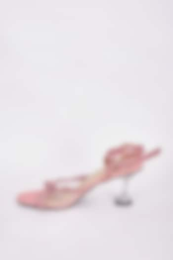 Pink Synthetic Strap Heels by Sana K Luxurious Footwear at Pernia's Pop Up Shop