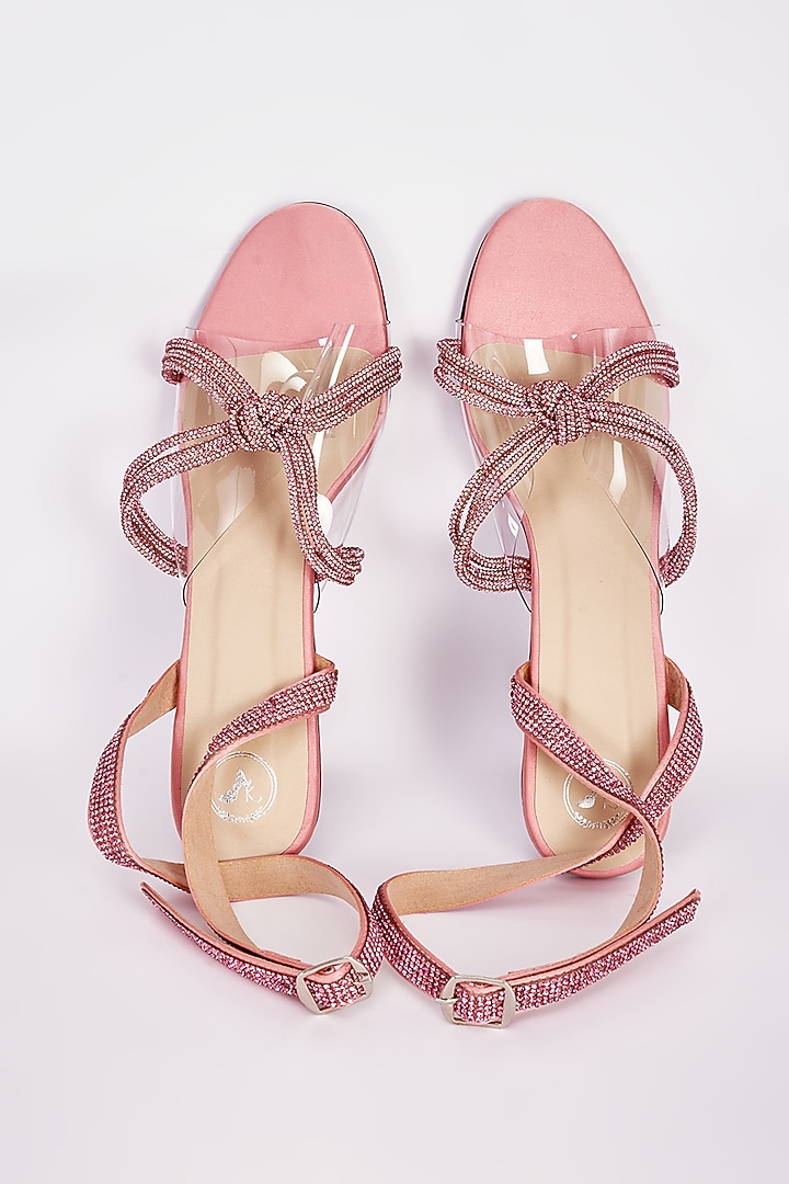 Pink Synthetic Strap Heels by Sana K Luxurious Footwear at Pernia's Pop Up Shop