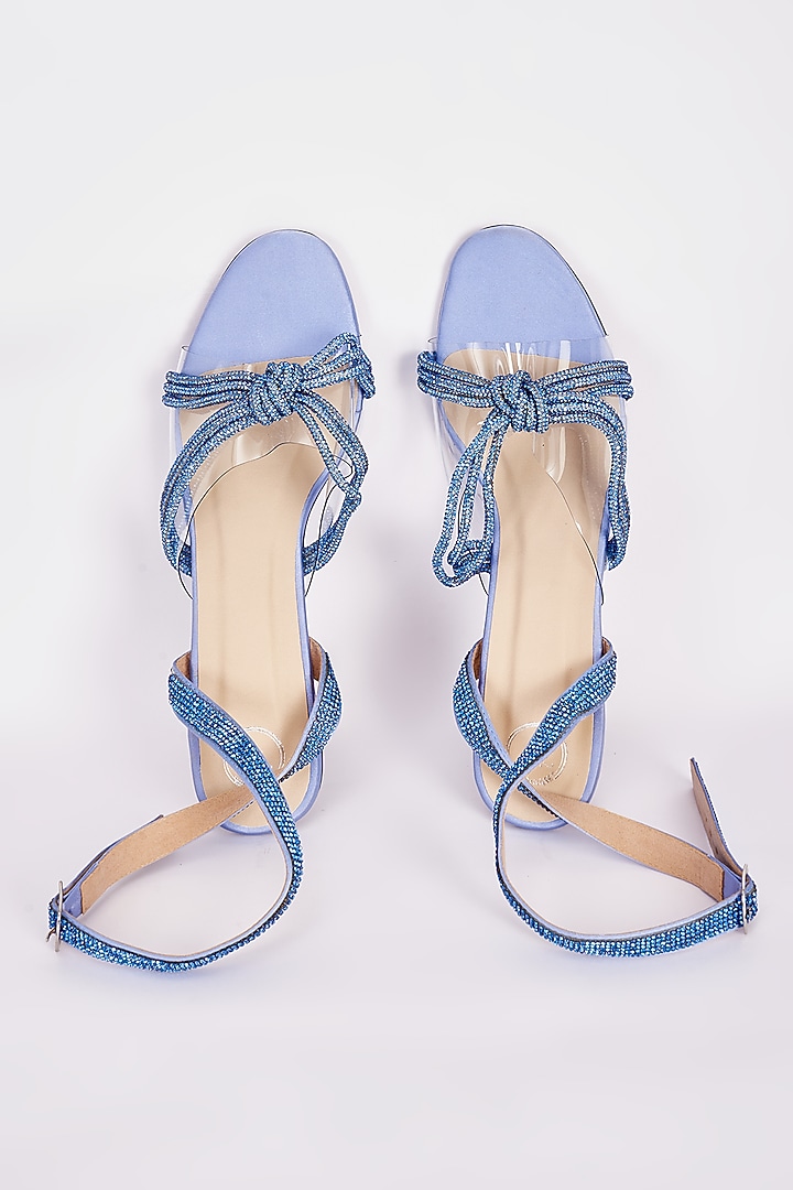 Blue Synthetic Heels by Sana K Luxurious Footwear at Pernia's Pop Up Shop