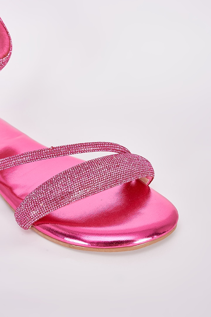 Pink Synthetic Flats by Sana K Luxurious Footwear at Pernia's Pop Up Shop